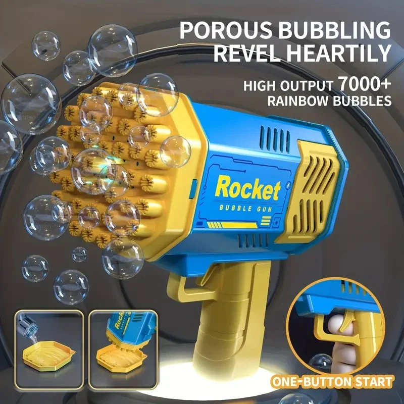 Electric 40-Hole Bubble Blaster Toy - Handheld Outdoor Fun for Kids, No Batteries or Bubble Solution Needed - Image 4