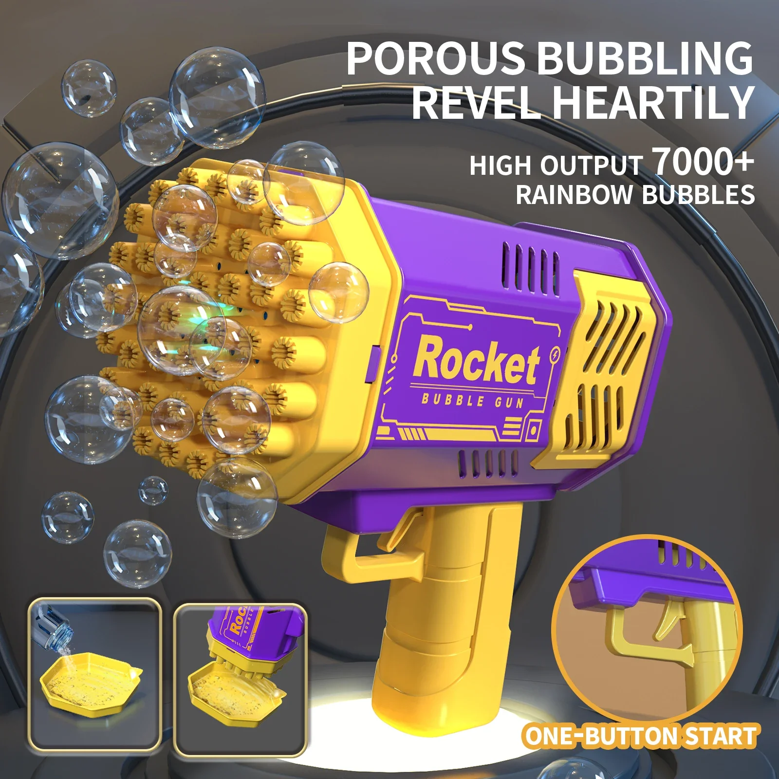 Electric 40-Hole Bubble Blaster Toy - Handheld Outdoor Fun for Kids, No Batteries or Bubble Solution Needed - Image 5
