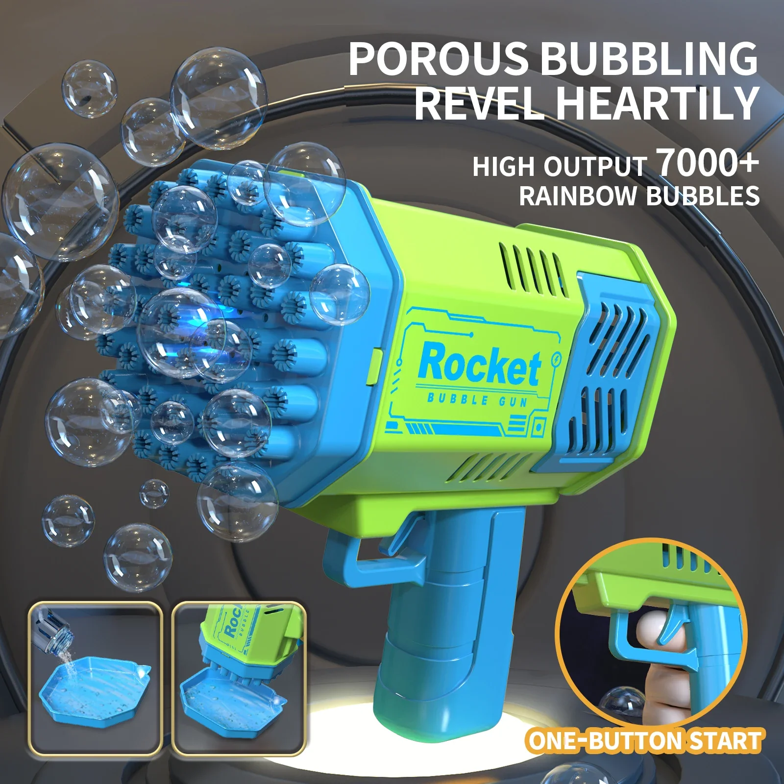 Electric 40-Hole Bubble Blaster Toy - Handheld Outdoor Fun for Kids, No Batteries or Bubble Solution Needed - Image 6