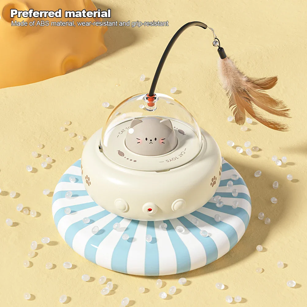 Electric Cat Interactive Toy with Feather Teaser Wand - Rechargeable, Fun for Chasing Training - Image 7