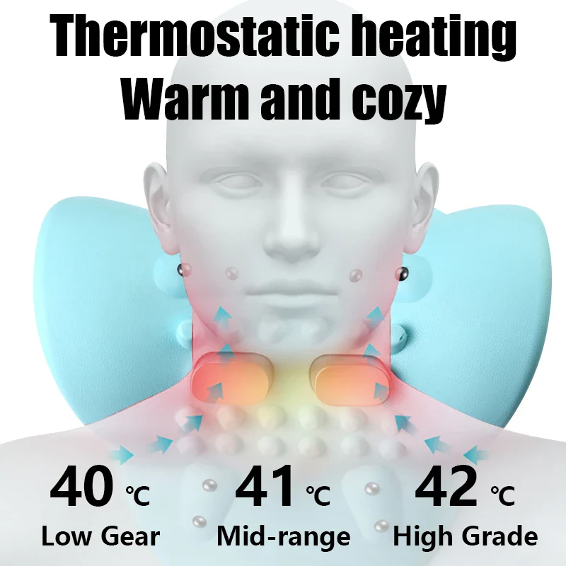 Electric Cervical Massager Neck Stretcher with Heating – Ergonomic Support Pillow - Image 4