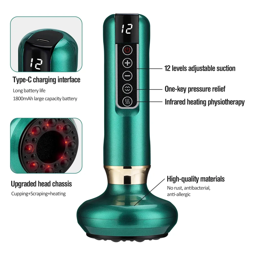 Electric Cupping Massager Multi Speed Vacuum Therapy With Infrared Heating Portable Spring 2026 Wellness Trend - Image 4