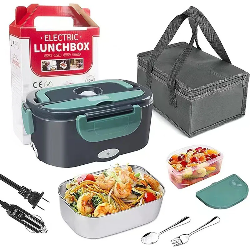 Electric Lunch Box Heater - 60W Food Warmer for Home & Car, Leak-Proof Design for Truckers and Commuters - Image 3