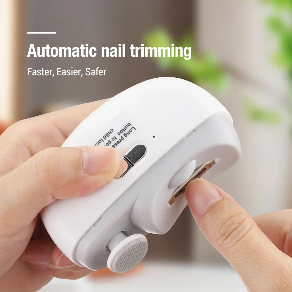 Electric Nail Clippers 2-in-1 Baby Manicure Trimmer Anti-Splash Infant Nail Groomer Newborn Care Fall 2025 Safe - Image 2