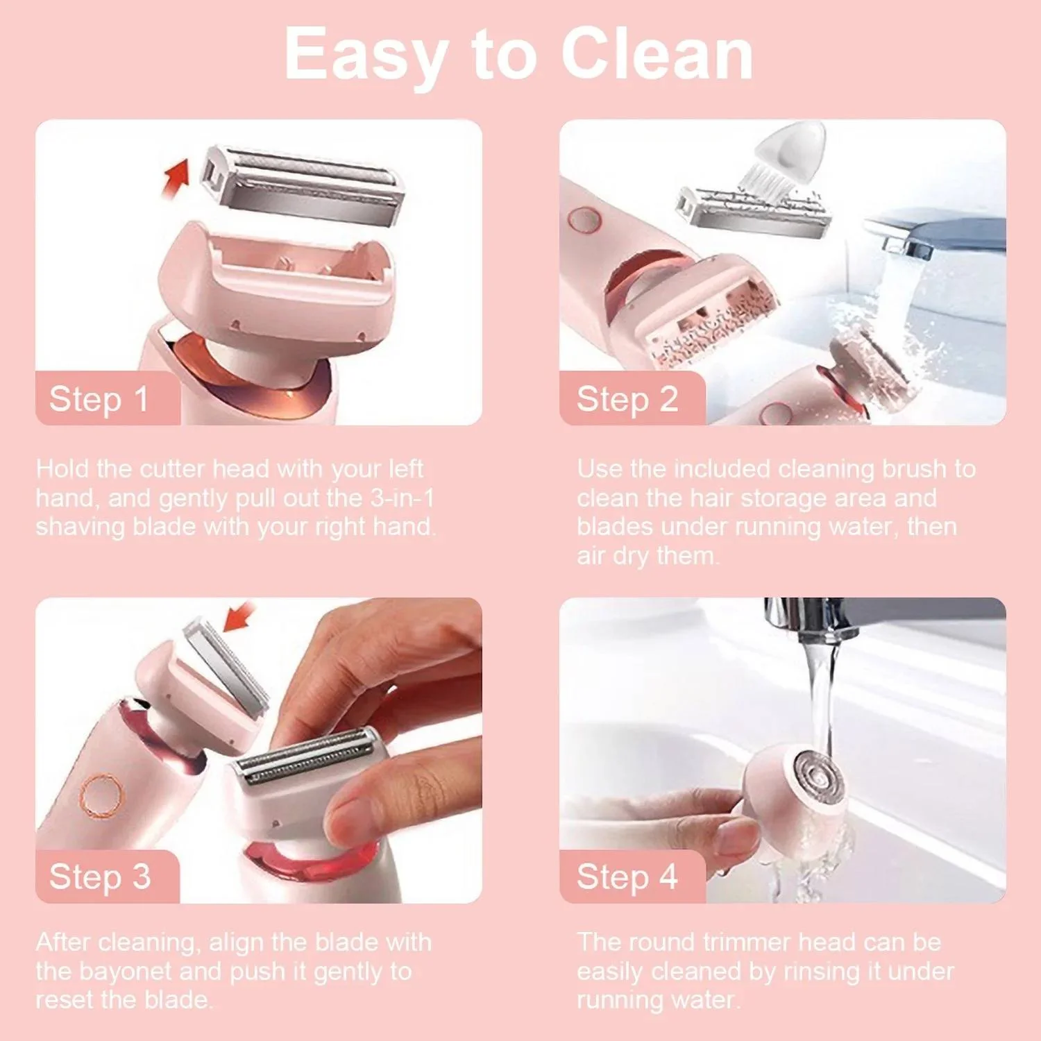 Electric Shaver 3D Floating Blade Dual-Head Waterproof Wet Dry Use Gentle Painless Hair Removal Fall 2025 Self-Care Gift - Image 8