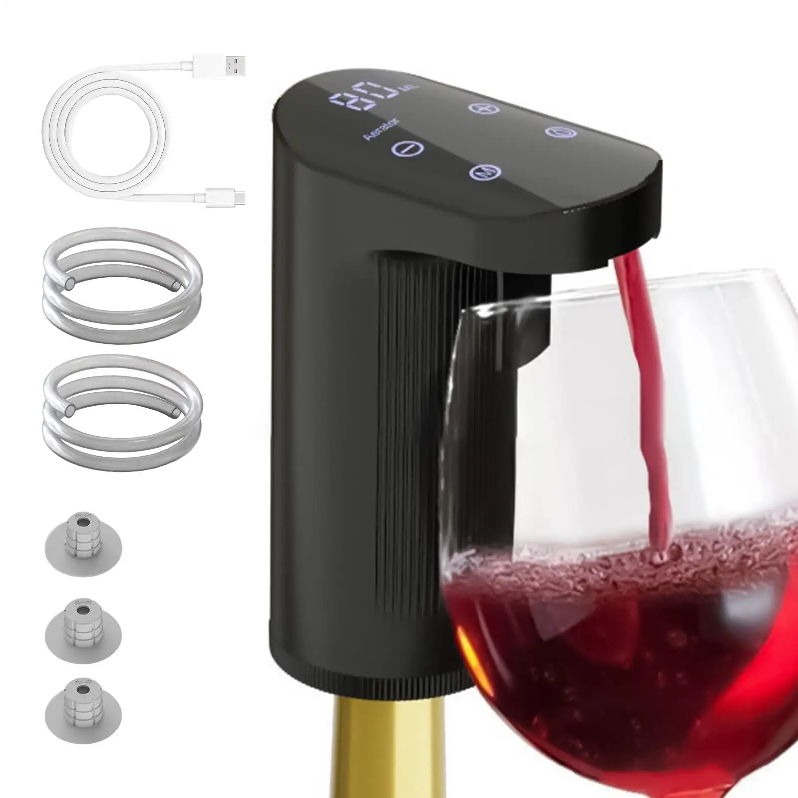 Electric Wine Dispenser USB Rechargeable Pouring Pump Adjustable Quantity Decanter Accessory Fall 2025 Entertaining - Image 3