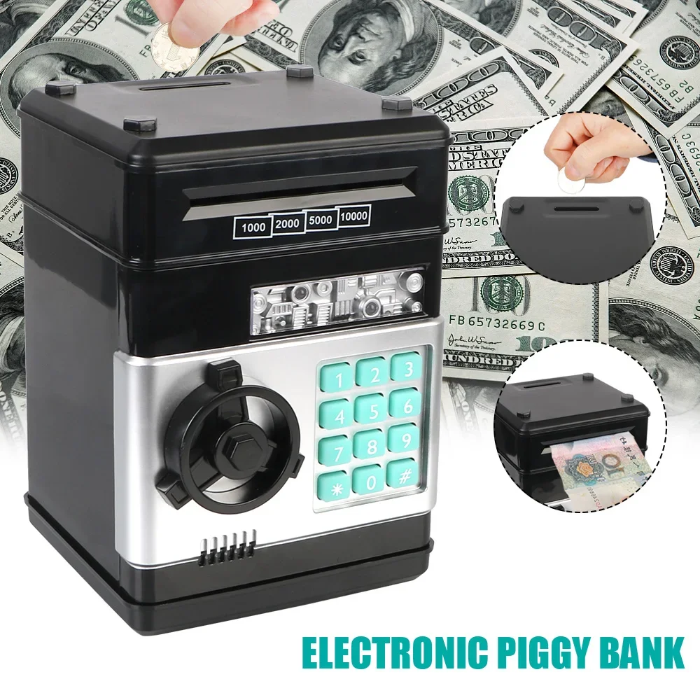 Electronic Piggy Bank Mini Safe with Password Lock - Cash Coin Saving Box for Kids, Fun Financial Gift - Image 4