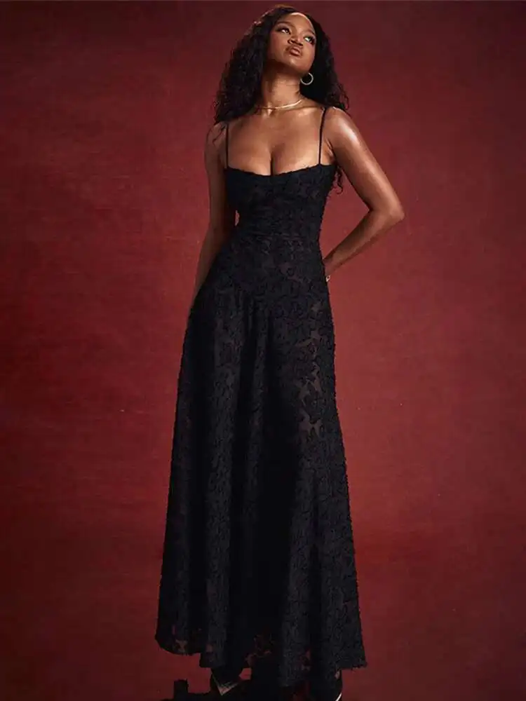 Elegant Backless Lace Maxi Dress for Women, Bodycon Evening Party Dress with Chic Design and Sophisticated Detailing - Image 10