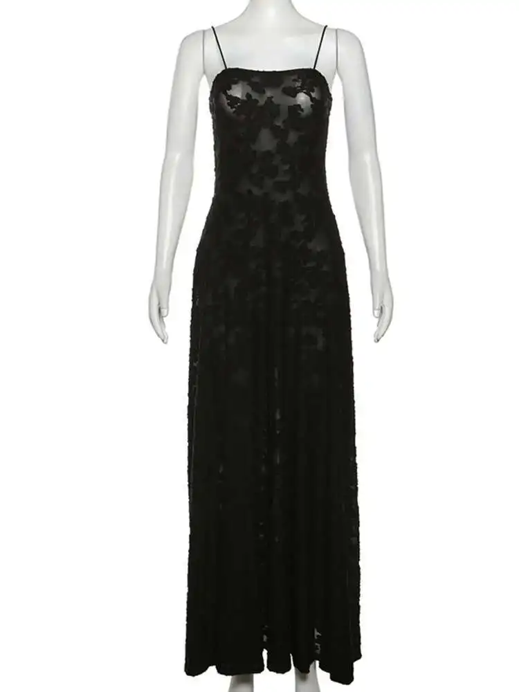 Elegant Backless Lace Maxi Dress for Women, Bodycon Evening Party Dress with Chic Design and Sophisticated Detailing - Image 5