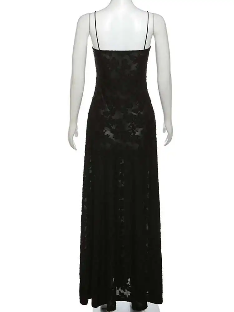 Elegant Backless Lace Maxi Dress for Women, Bodycon Evening Party Dress with Chic Design and Sophisticated Detailing - Image 6