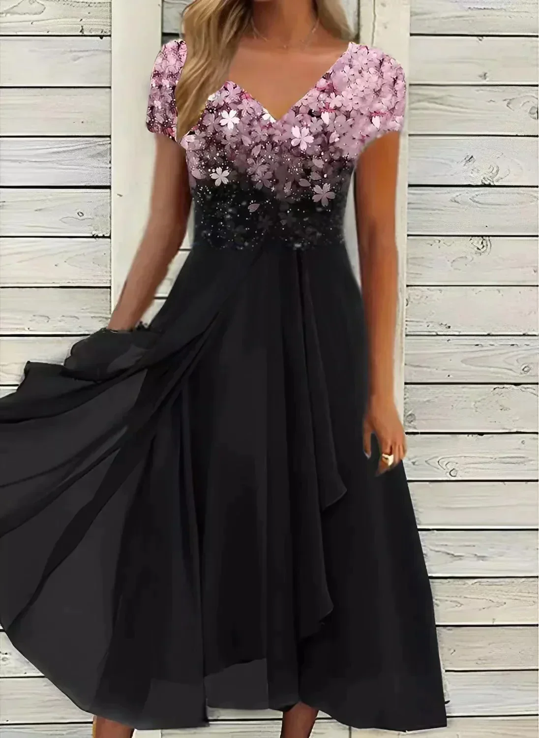 Elegant Chiffon Party Dress for Women, Knee-Length, Lightweight, Sophisticated Design for Special Occasions - Image 8
