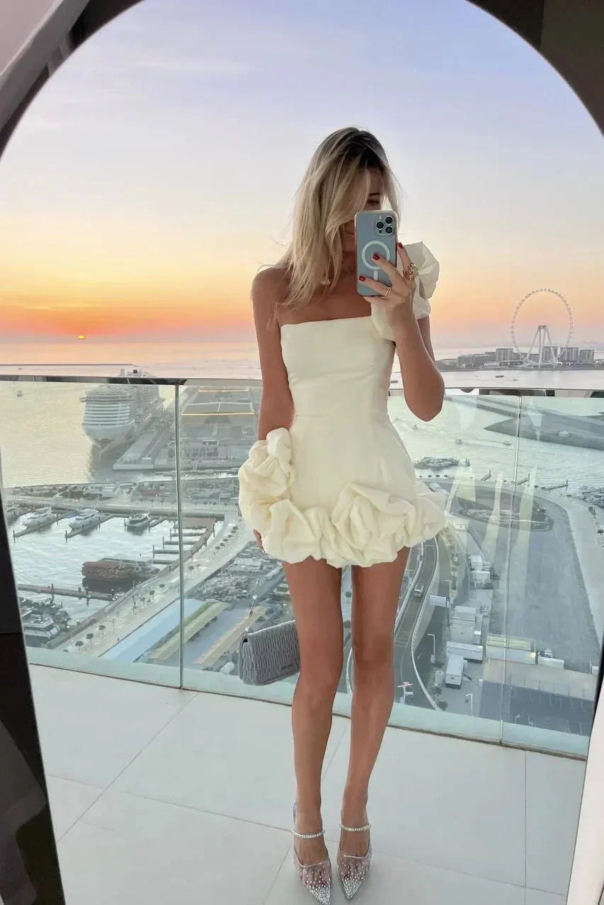 Elegant Floral Mini Dress for Women - Flattering Cocktail Dress for Wedding Guests and Summer Events - Image 3