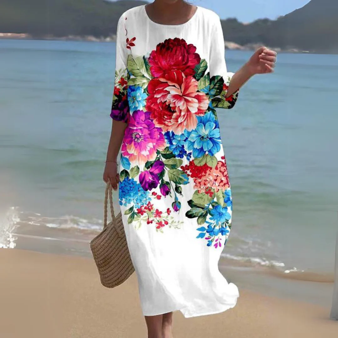 Elegant Floral Print Summer Dress for Women - Comfortable Fit Wedding Guest or Cocktail Dress - Image 16
