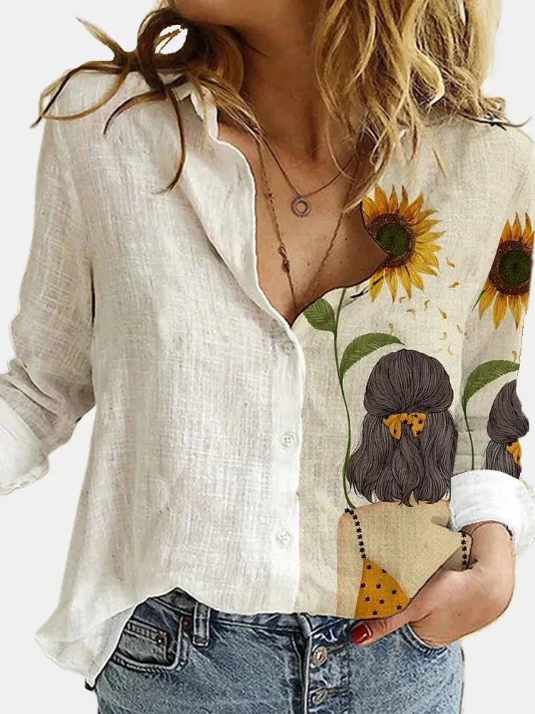 Elegant Floral Print Women's Chemise Nightgown with Long Sleeves and Relaxed Fit in White - Image 11