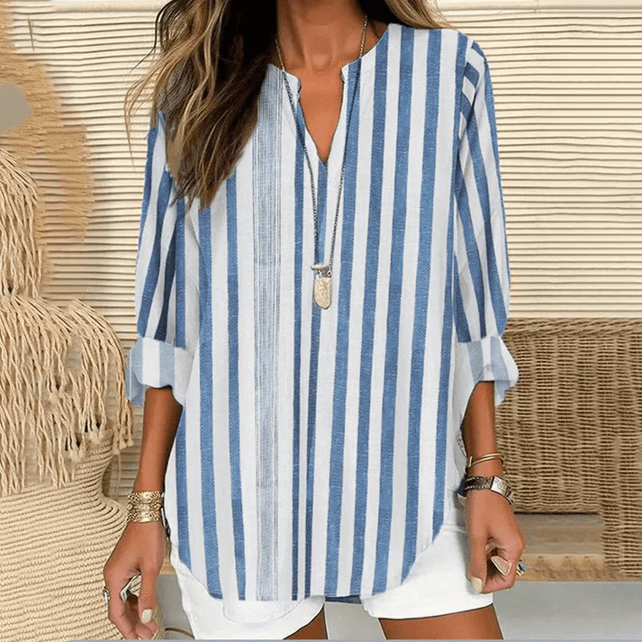 Elegant Long Sleeve Womens Tunic Top with V-Neck Design for Casual and Business Wear, Soft Comfortable Fabric - Image 4