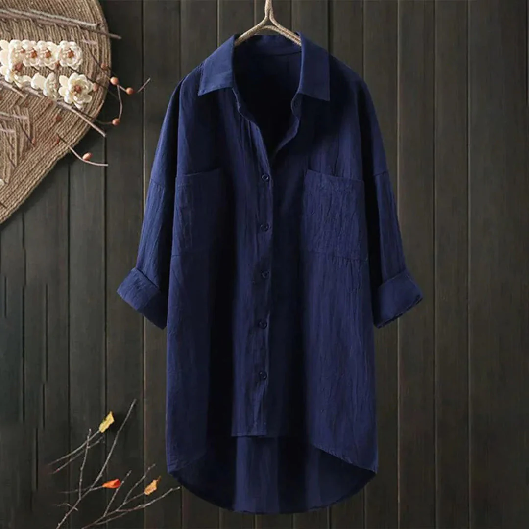 Elegant Loose Fit Button Down Shirt for Women - Stylish Blouse for Work and Casual Wear - Image 3