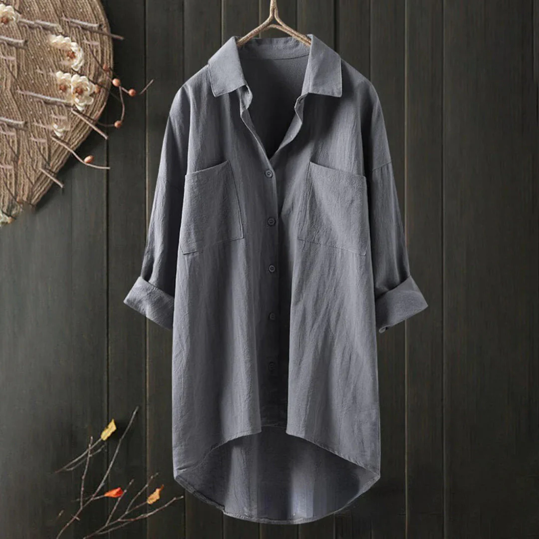 Elegant Loose Fit Button Down Shirt for Women - Stylish Blouse for Work and Casual Wear - Image 4