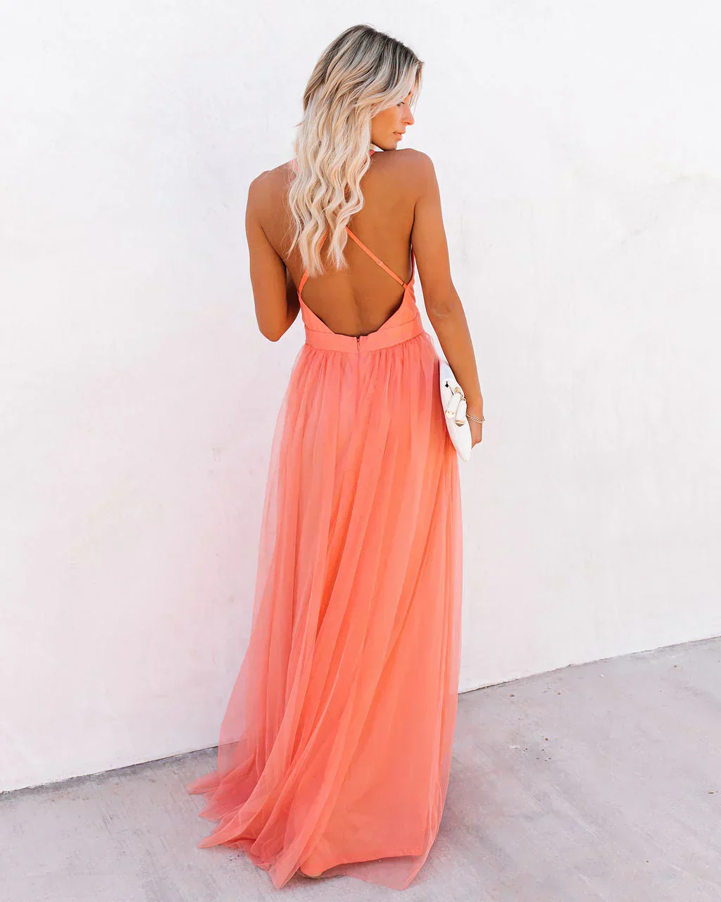 Elegant Orange Summer Dress with Adjustable Straps, Lightweight Polyester, Women's Cocktail and Wedding Guest Dress - Image 3