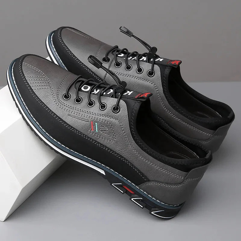 Elegant Oxford Men's Shoes in Premium Leather with Comfortable Insole, Available in Brown, Black, Gray, and Khaki - Image 4