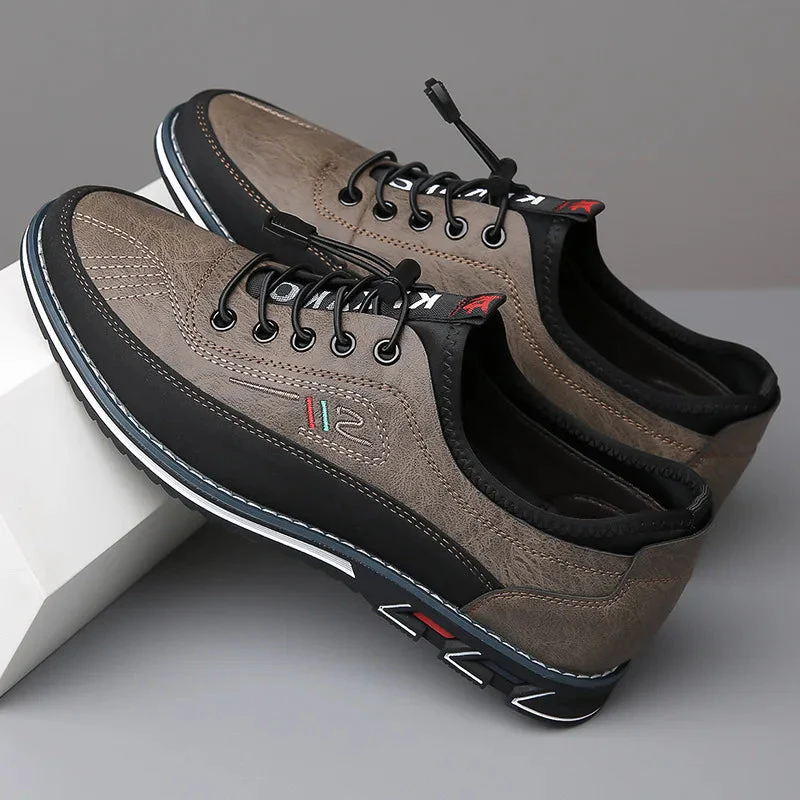 Elegant Oxford Men's Shoes in Premium Leather with Comfortable Insole, Available in Brown, Black, Gray, and Khaki - Image 6