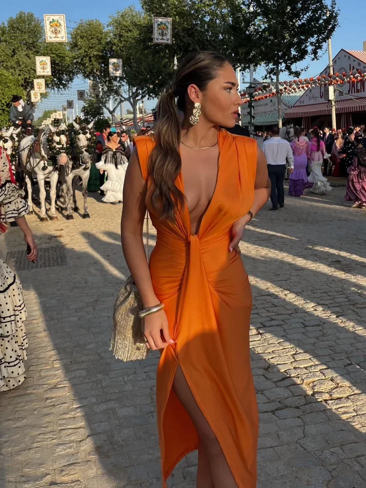 Elegant Pleated Formal Dress for Women, Flattering Fit, Perfect Wedding Guest or Cocktail Dress - Image 5