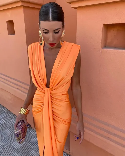 Elegant Pleated Formal Dress for Women, Flattering Fit, Perfect Wedding Guest or Cocktail Dress - Image 8