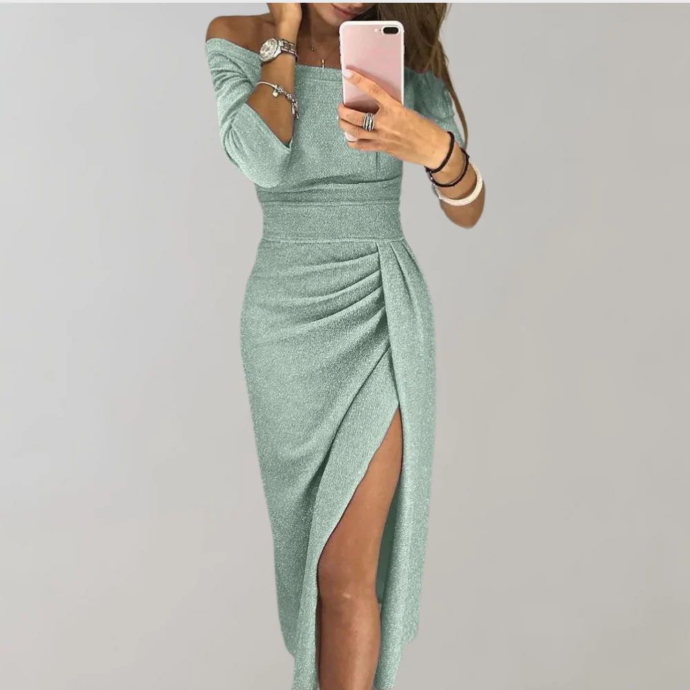 Elegant Sequined Evening Dress for Women, Long Cut Black Formal Dress, Perfect for Weddings and Semi Formal Events - Image 9