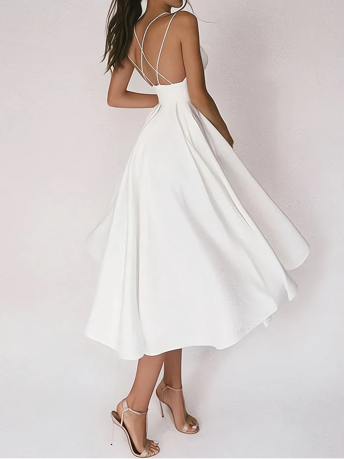 Elegant V-Neck Formal Dress, Fitted Cut, Premium Fabric for Weddings and Special Occasions