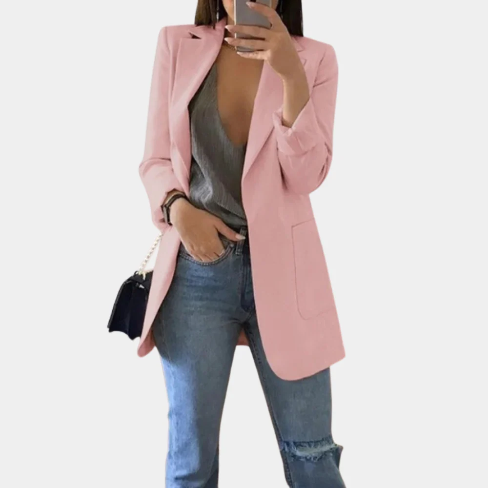 Elegant women's long blazer – timeless design, high-quality fabric, for office or casual wear - Image 5