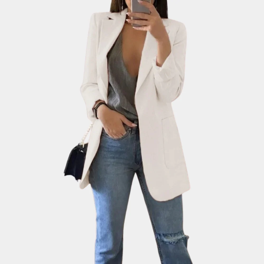 Elegant women's long blazer – timeless design, high-quality fabric, for office or casual wear - Image 6