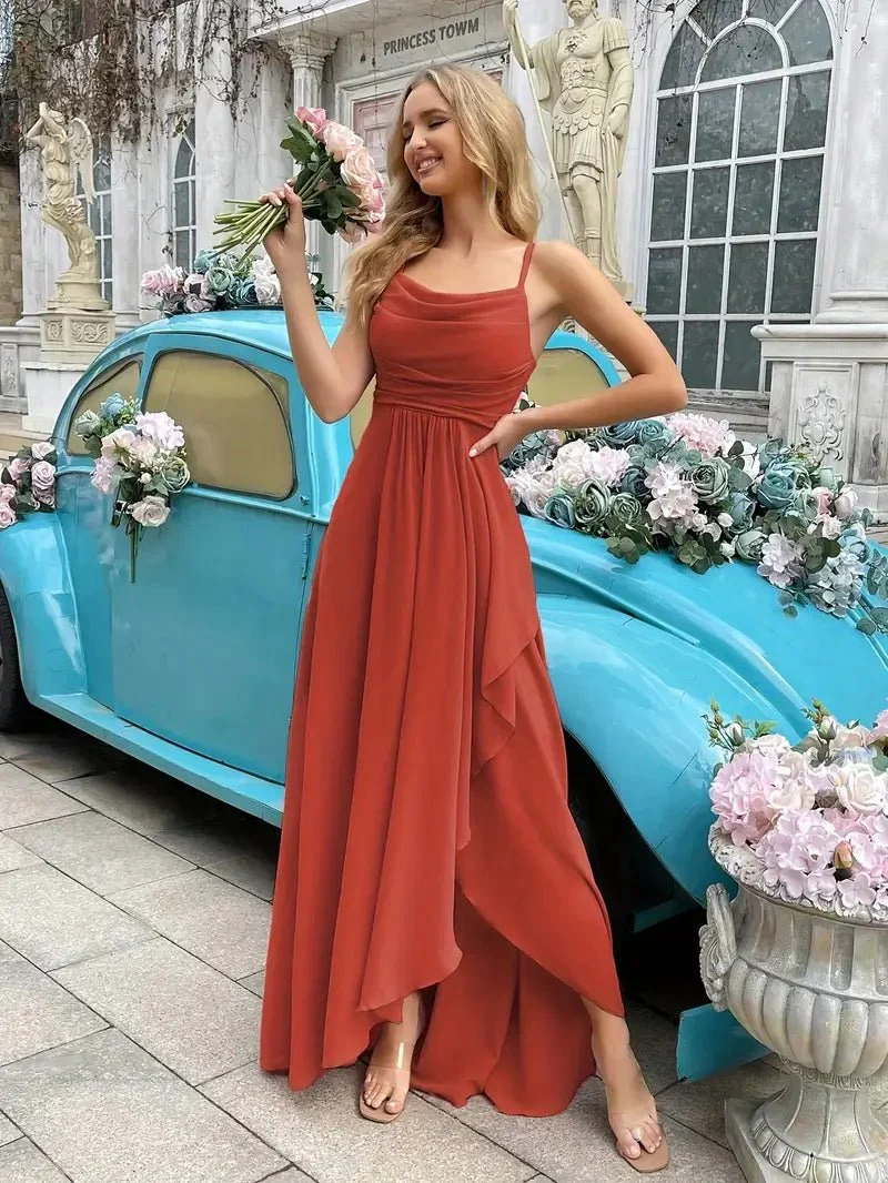 Elegant Women's Long Chiffon Dress, Fit and Flare Design, Versatile Summer and Wedding Guest Dresses - Image 2