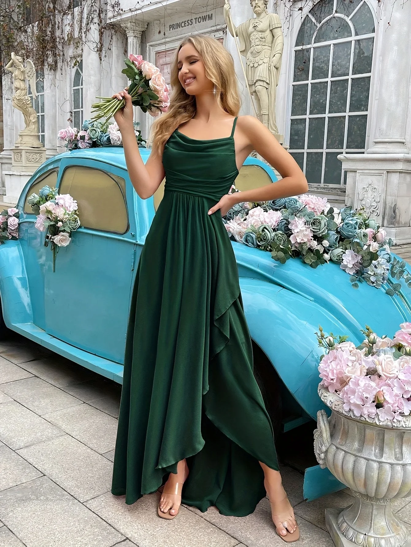 Elegant Women's Long Chiffon Dress, Fit and Flare Design, Versatile Summer and Wedding Guest Dresses - Image 4