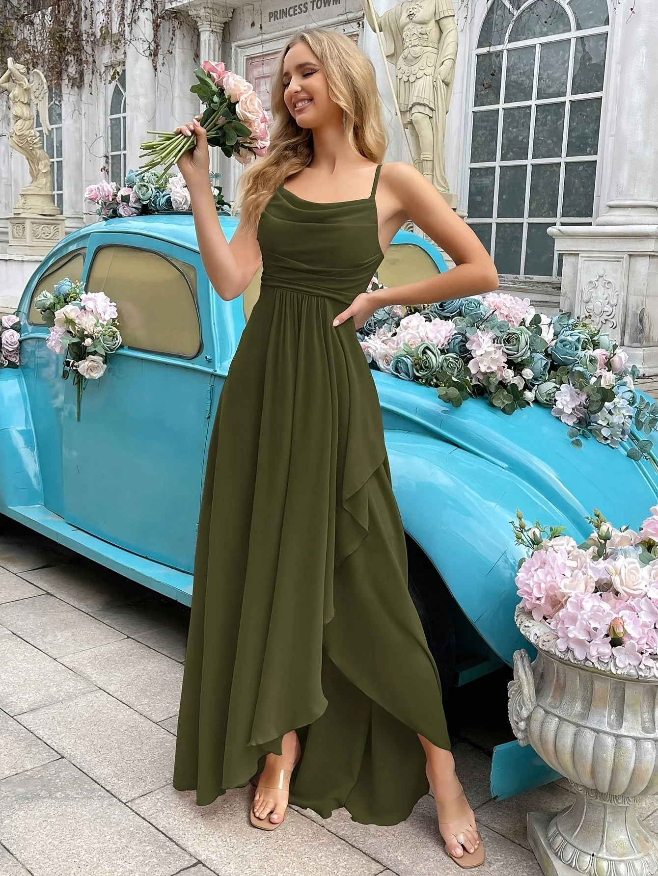 Elegant Women's Long Chiffon Dress, Fit and Flare Design, Versatile Summer and Wedding Guest Dresses - Image 5