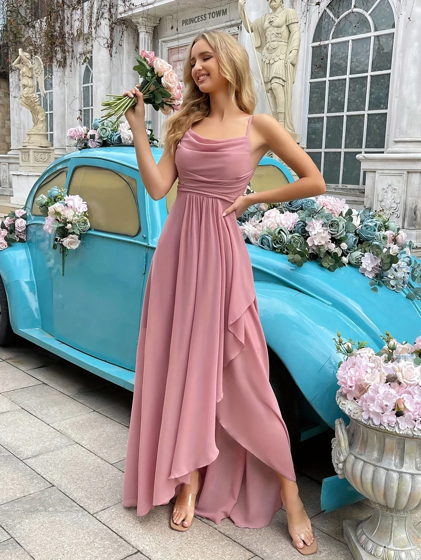 Elegant Women's Long Chiffon Dress, Fit and Flare Design, Versatile Summer and Wedding Guest Dresses - Image 7