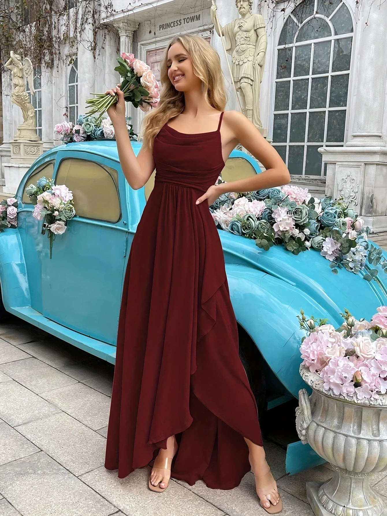 Elegant Women's Long Chiffon Dress, Fit and Flare Design, Versatile Summer and Wedding Guest Dresses - Image 9