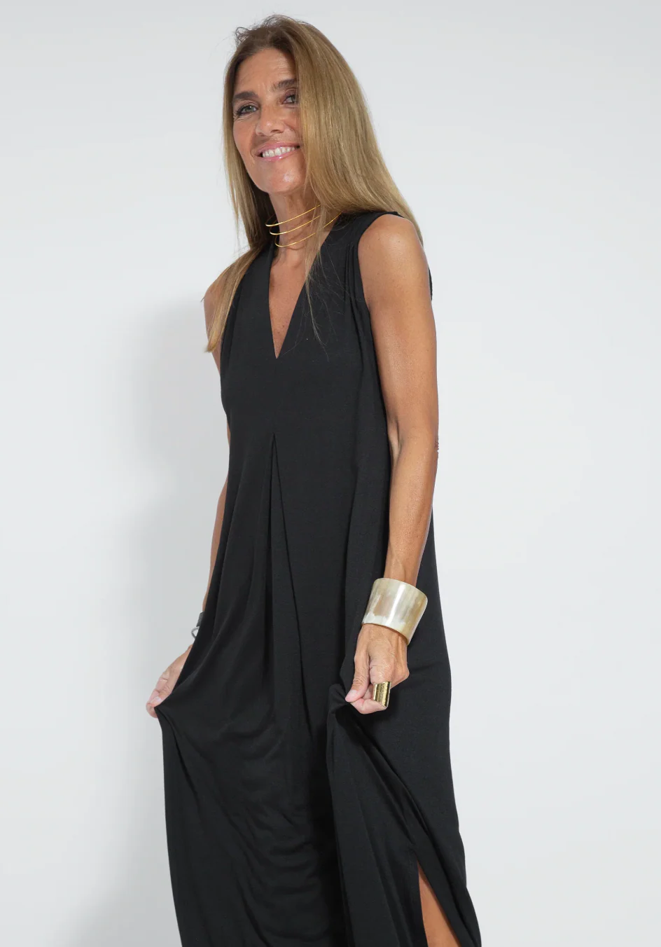 Elegant Women's Maxi Dress Set with Fluid Jacket for Formal and Casual Occasions, Soft Lightweight Fabric, Long Length - Image 3