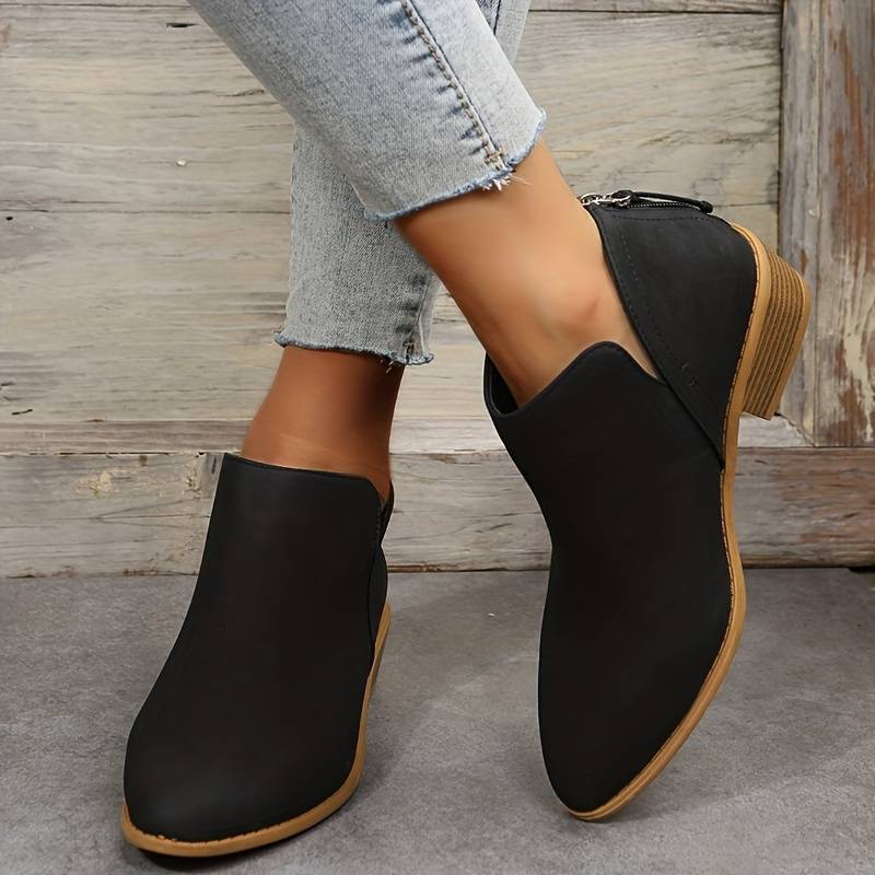 Elegant Women's Pointed Toe Boots with Perforated Design for Winter Wear, Comfortable and Versatile Footwear - Image 4