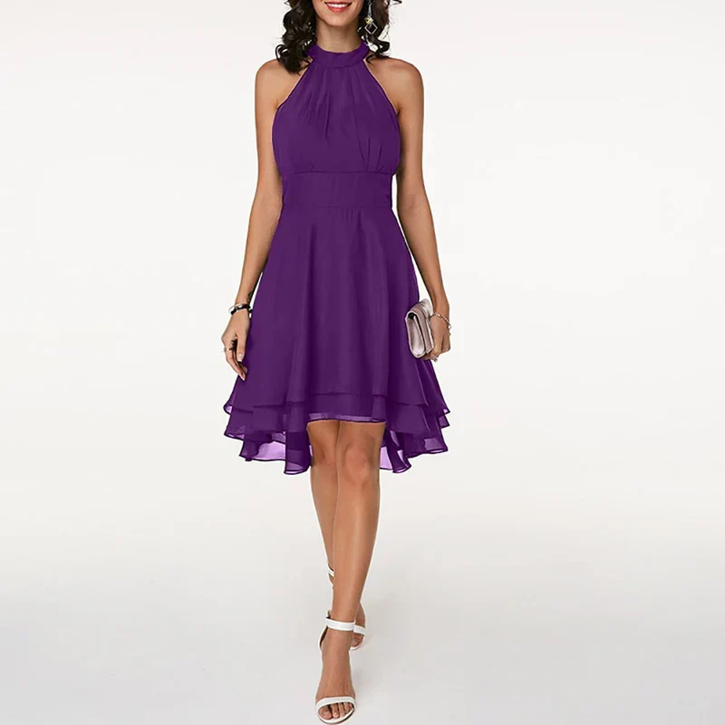 Elegant Women's Ruffled Dress for Summer and Formal Occasions - Lightweight and Comfortable - Image 4