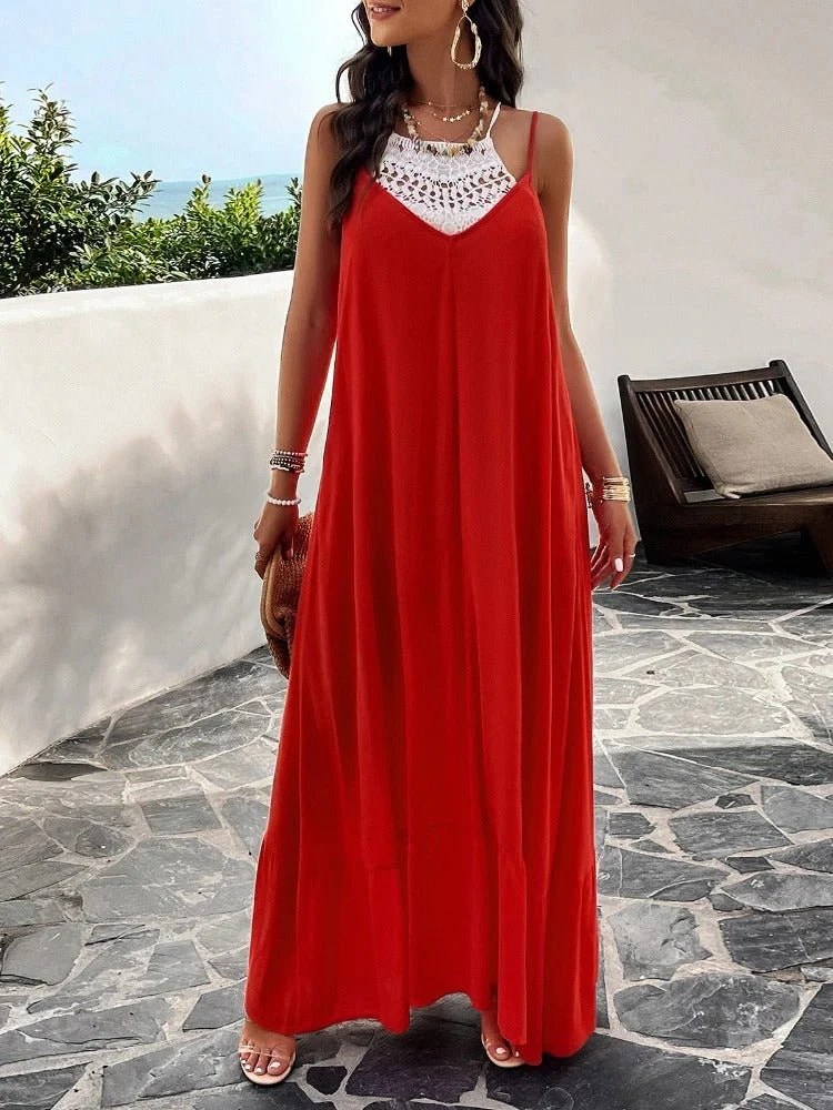 Elegant Women's Strap Dress in Solid Color - Versatile Summer and Formal Dresses for All Occasions - Image 3