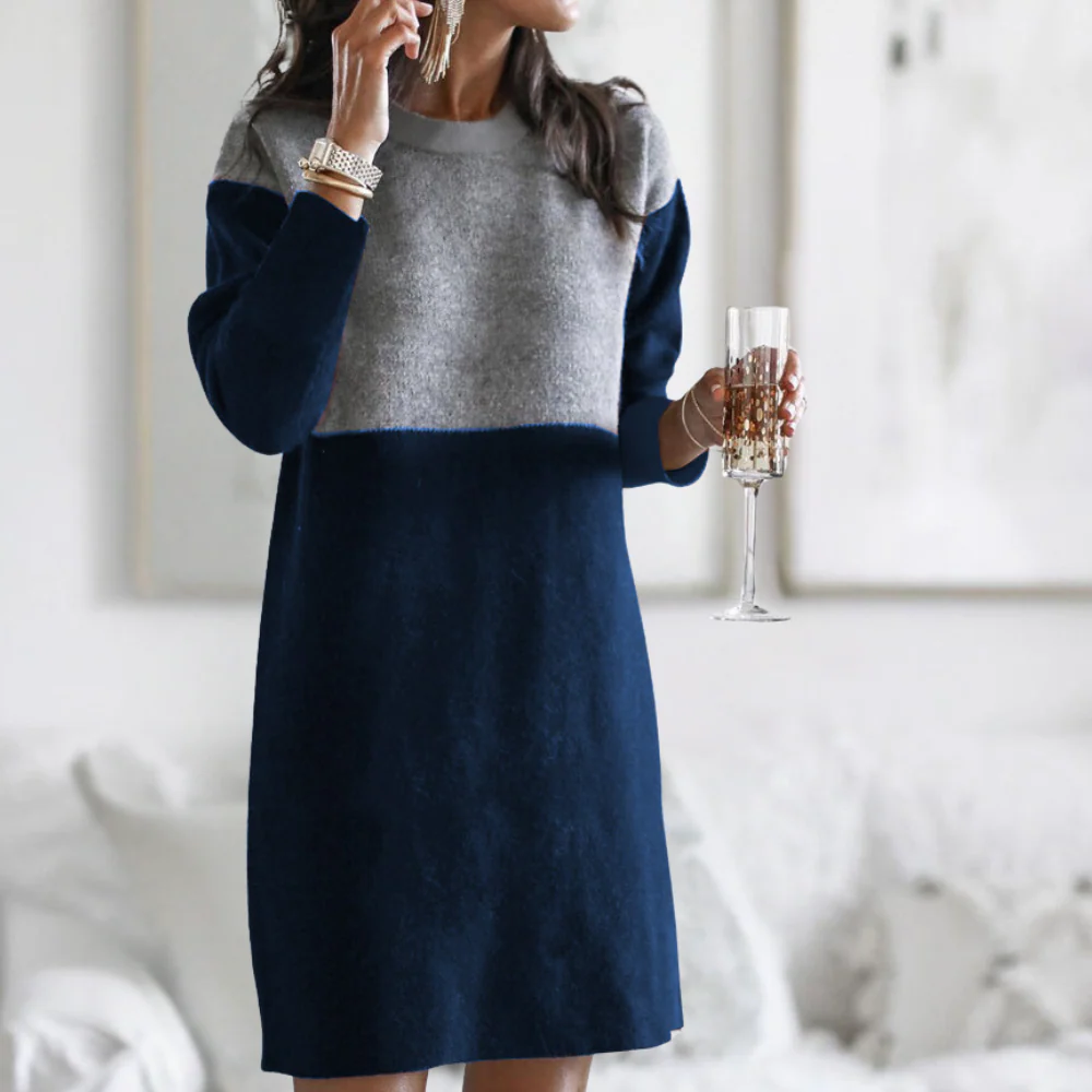Elegant Women's Winter Dress, Comfortable Cotton Blend, Layering Friendly, Available in Multiple Colors - Image 3