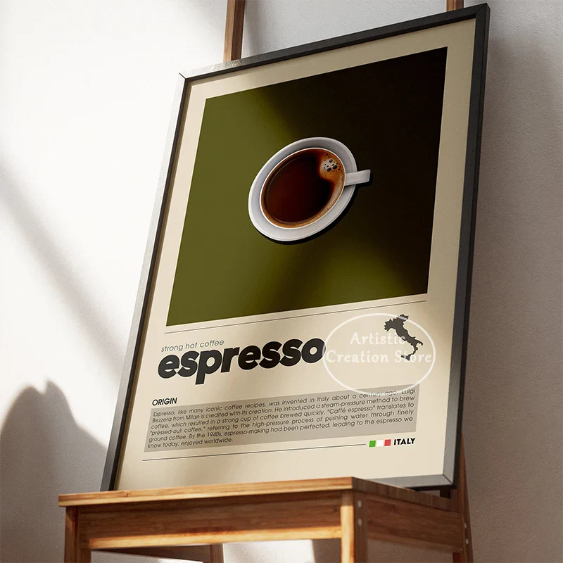 Coffee Wall Art Six Panel Minimalist Kitchen Cafe Decor - Image 3
