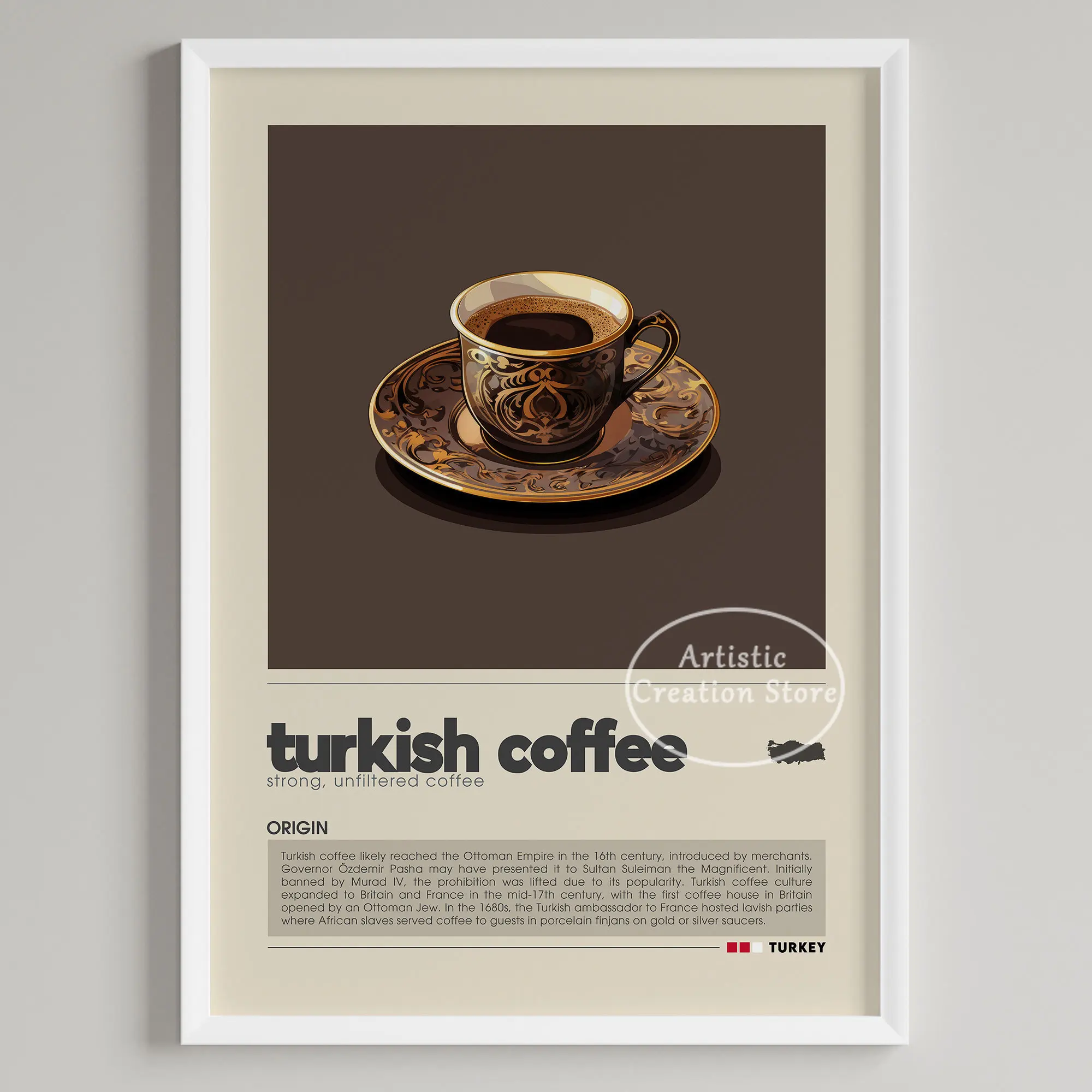 Coffee Wall Art Six Panel Minimalist Kitchen Cafe Decor - Image 5