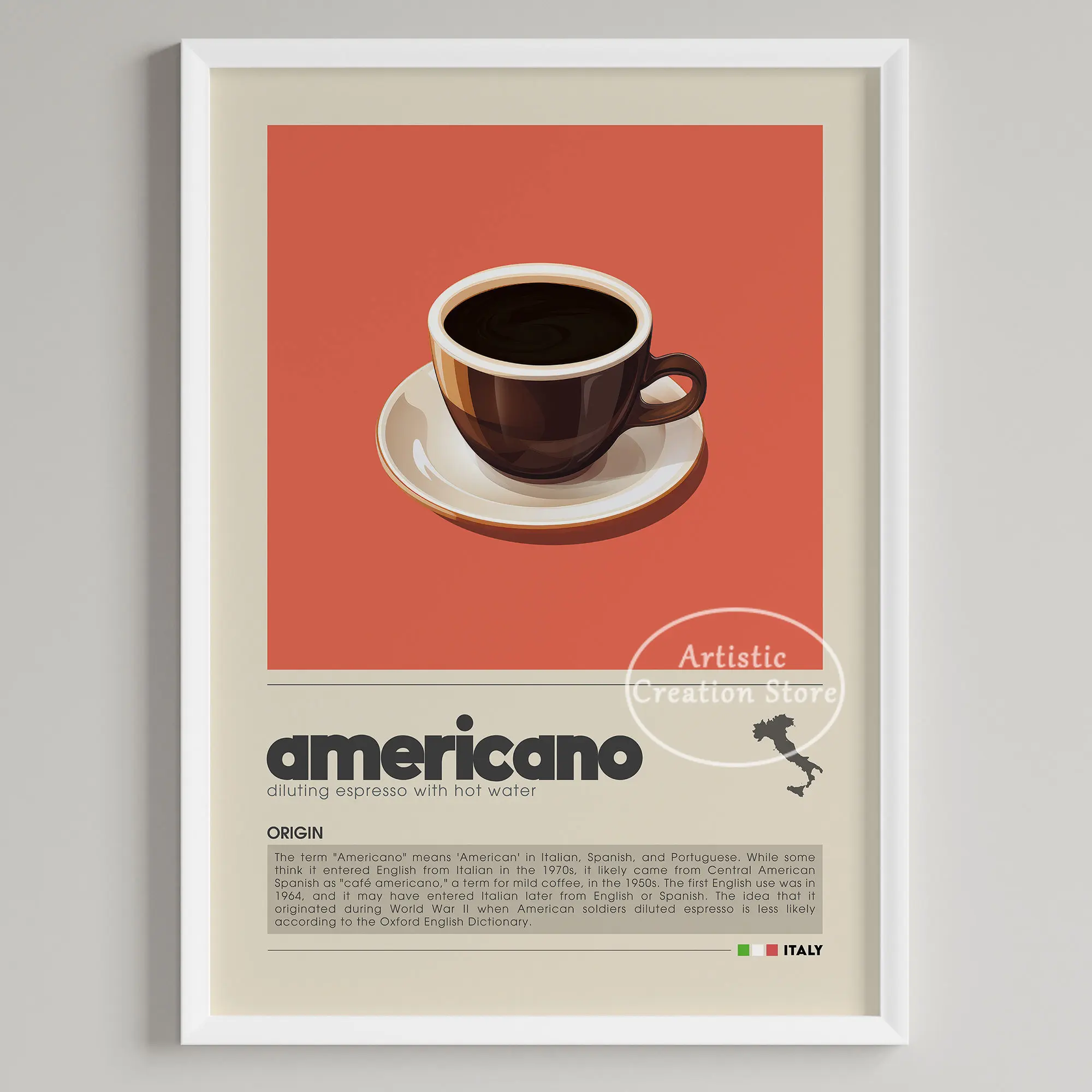 Coffee Wall Art Six Panel Minimalist Kitchen Cafe Decor - Image 6