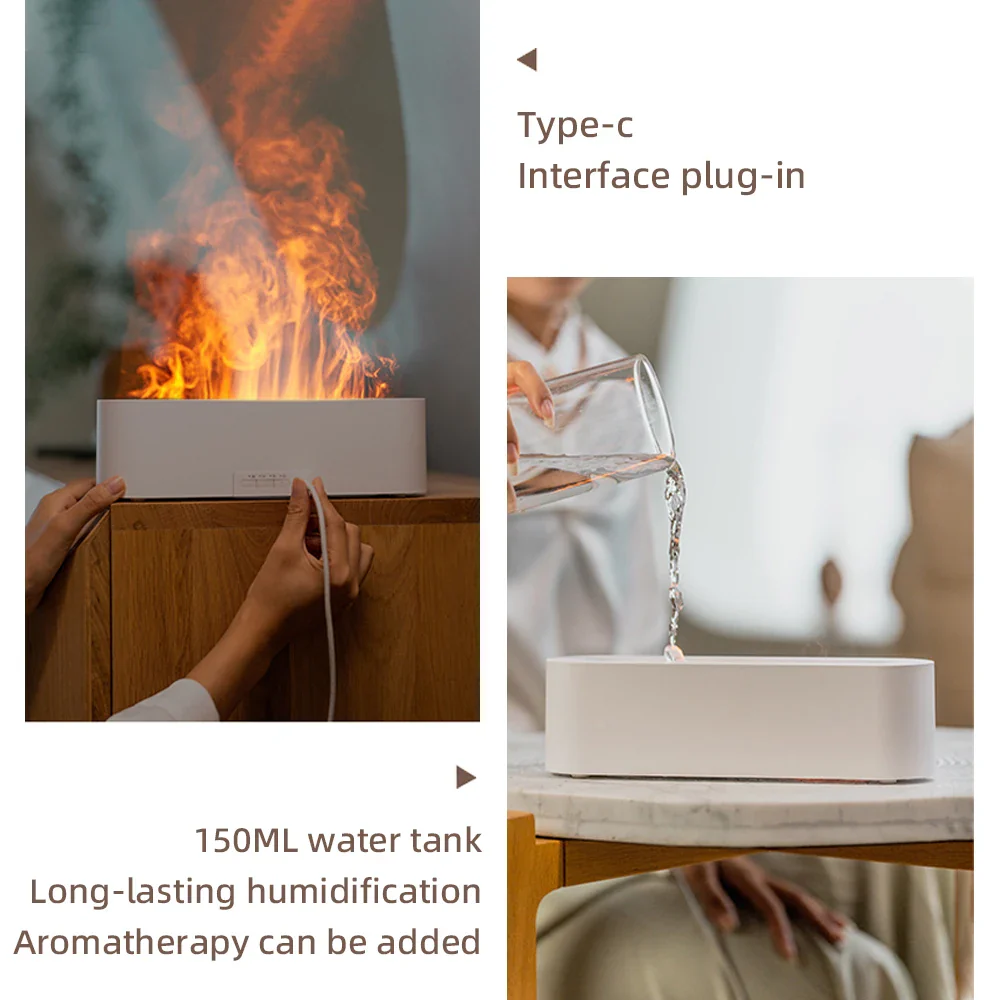 Essential Oil Aroma Diffuser Flame Humidifier with RGB Light - Image 6