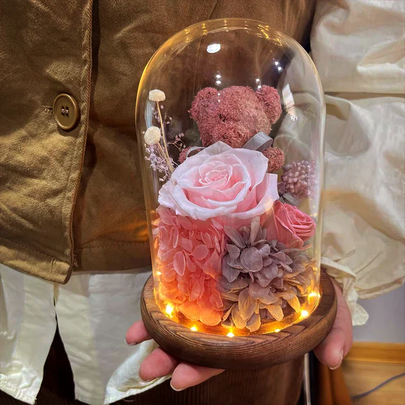 Eternal Preserved Rose Gift Box with Teddy Bear – A Thoughtful Valentine's Day Surprise for Her - Image 2