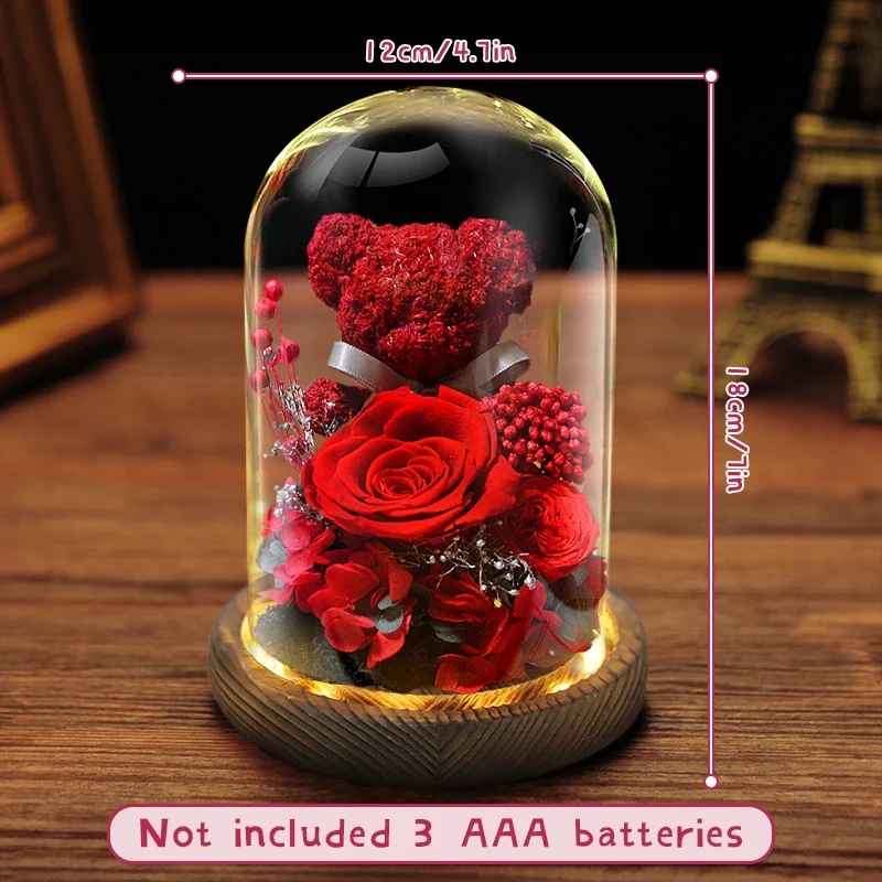 Eternal Preserved Rose Gift Box with Teddy Bear – A Thoughtful Valentine's Day Surprise for Her - Image 8