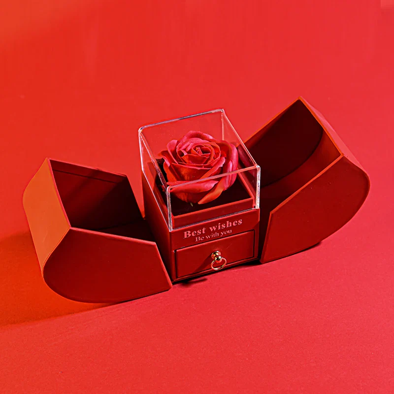Eternal Rose Gift Box with Heart Necklace for Women - Birthday, Wedding Gifts for Mom, Girlfriend - Image 2