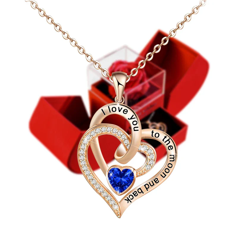 Eternal Rose Gift Box with Heart Necklace for Women - Birthday, Wedding Gifts for Mom, Girlfriend - Image 4