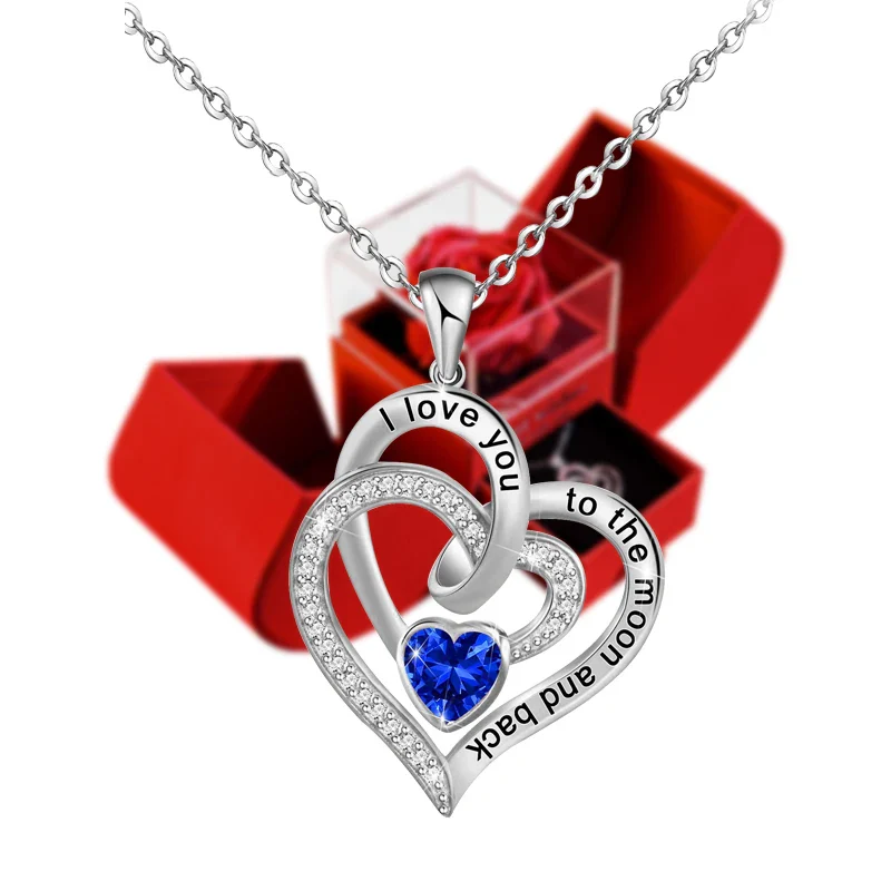 Eternal Rose Gift Box with Heart Necklace for Women - Birthday, Wedding Gifts for Mom, Girlfriend - Image 5
