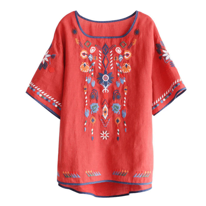 Ethnic Embroidered Blouse for Women, Loose Fit, Elegant Design, Soft Premium Fabric, Versatile for Casual and Formal Wear - Image 7